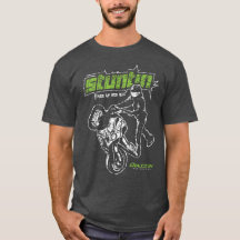 Sport-Fahrrad, das Wheelie-Motorrad-Shirt bremst