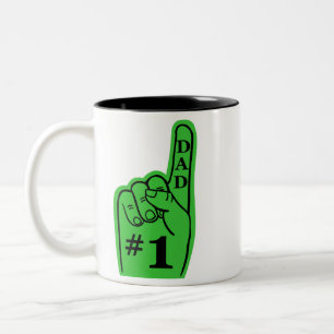 Sport-Fan-Hand des Vater-#1 im Grün Zweifarbige Tasse