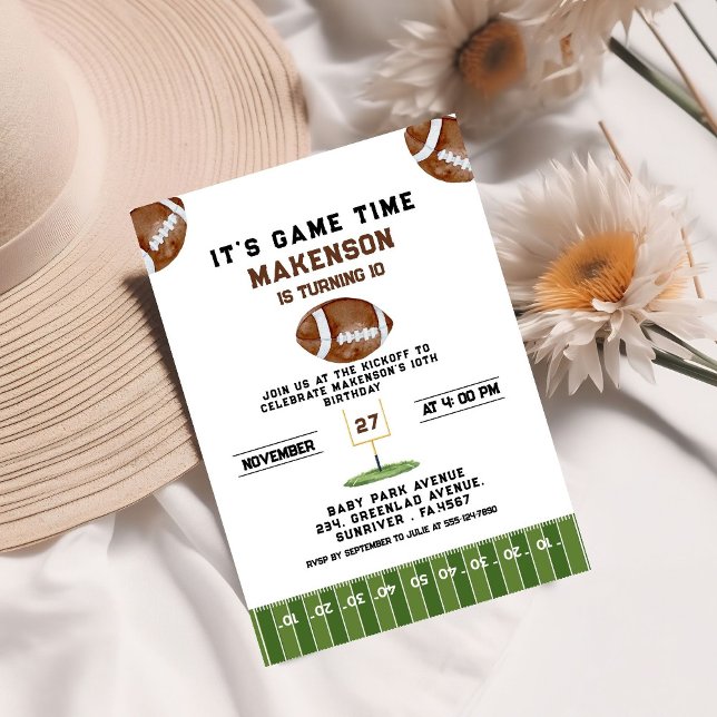 Sport Football  Second Birthday 10th year Down Einladung (Von Creator hochgeladen)