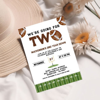 Sport Football  Second Birthday 2nd year Down Einladung