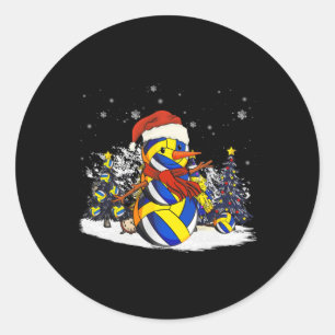 Sport Funny Christmas Volleyball Spieler Ball Schn Runder Aufkleber
