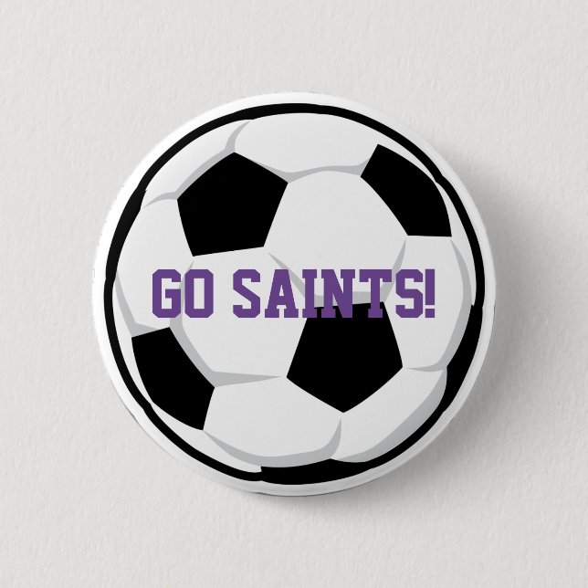 Sport Fußball Ball Go Team Name Schule Geist Button (Vorderseite)