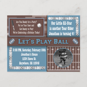 Sport-Geburtstags-Party Einladungen