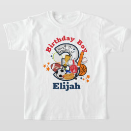 Sport Geburtstagsjunge All Star Dritter Geburtstag T-Shirt