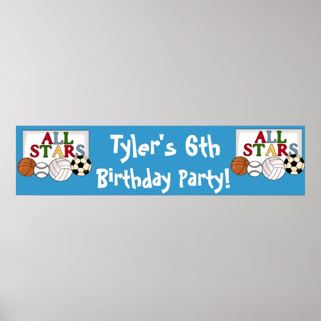 Sport Geburtstagsparty Banner Poster (Vorne)