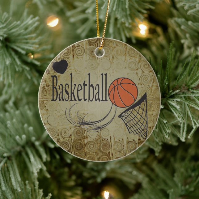 Sport Grunge 🏀 Basketball Keramik Ornament (Baum)