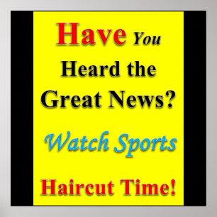 Sport Haarschnitt Verkauf Poster Matt