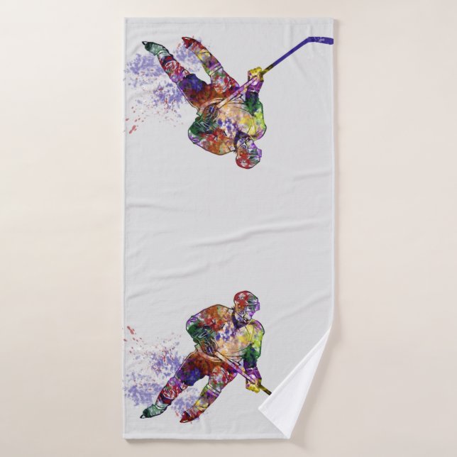 Sport Hockey Player bunt Badehandtuch (Badehandtuch)
