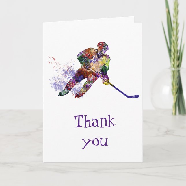 Sport Hockey Vielen Dank Karte (Vorderseite)