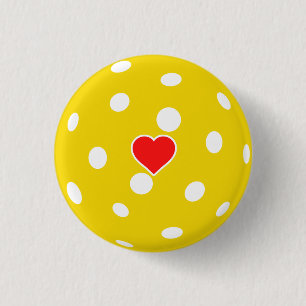 Sport I Liebe Pickleball Gelbball mit Herz Button