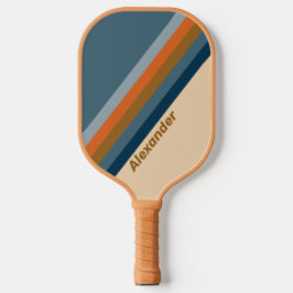 Sport Indigo Horizon Stripes with Name Pickleball Schläger