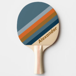 Sport Indigo Horizon Stripes with Name Tischtennis Schläger