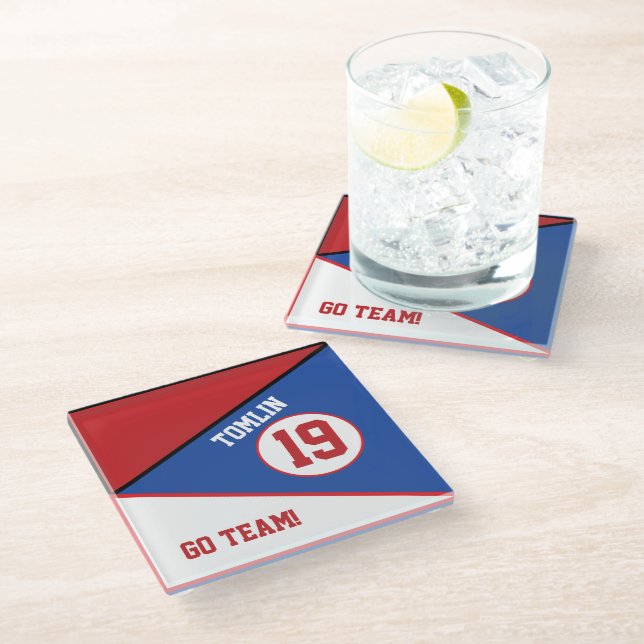Sport Inspiriert Red & Blue Untersetzer (Schrägansicht)