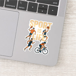 Sport ist Leben - Motivierend Laptop-Aufkleber Aufkleber