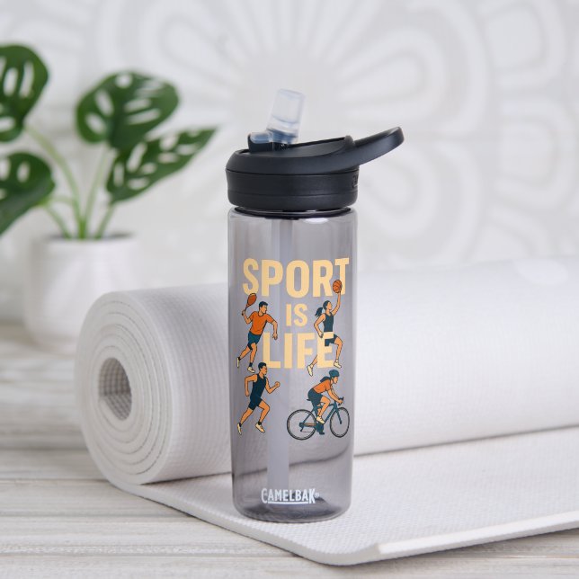 Sport ist Leben - Motivierend Wasserflasche Trinkflasche (Yoga (gedreht))