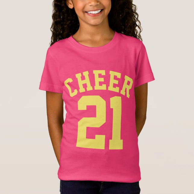 Sport-Jersey-Entwurf der Pink-u. Gelb-Kind| T-Shirt (Vorderseite)