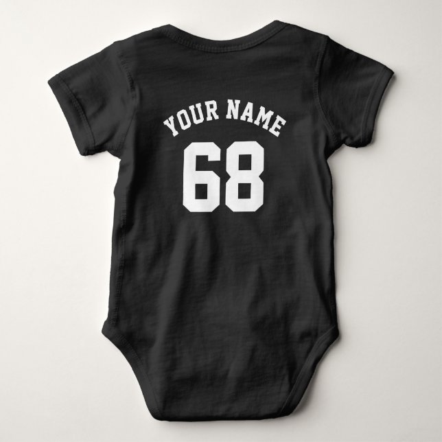 Sport Jersey Individuelle Name und Nummer Backside Baby Strampler (Rückseite)