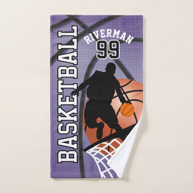 Sport 🏀 Joueur de basket-ball - Violet (Serviette à main)