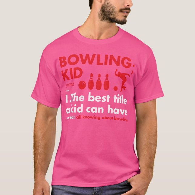 Sport Kind Definition Bowling lustiger Junge T-Shirt (Vorderseite)