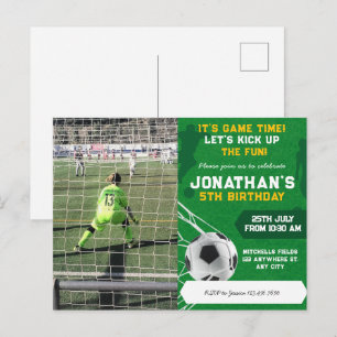 Sport Kinder Fußball Foto Geburtstagsfeier Postkarte