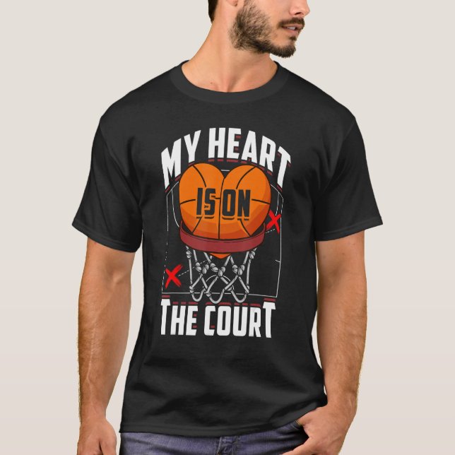 Sport Leidenschaft Mein Herz ist auf dem Platz Bas T-Shirt (Vorderseite)