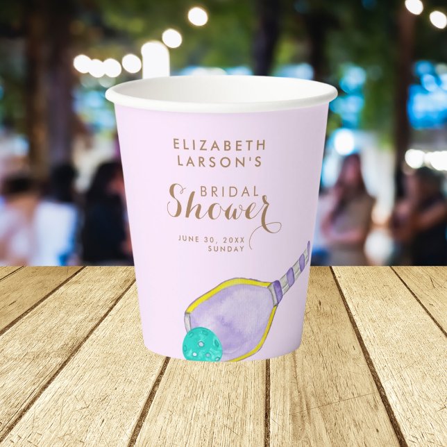 Sport Lover Wasserfarbe Pickleball Themed Bridal Pappbecher (Von Creator hochgeladen)