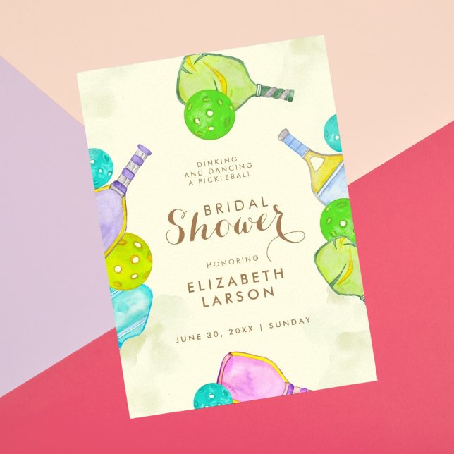 Sport Lover Wasserfarbe Pickleball Themed Bridal Poster (Von Creator hochgeladen)
