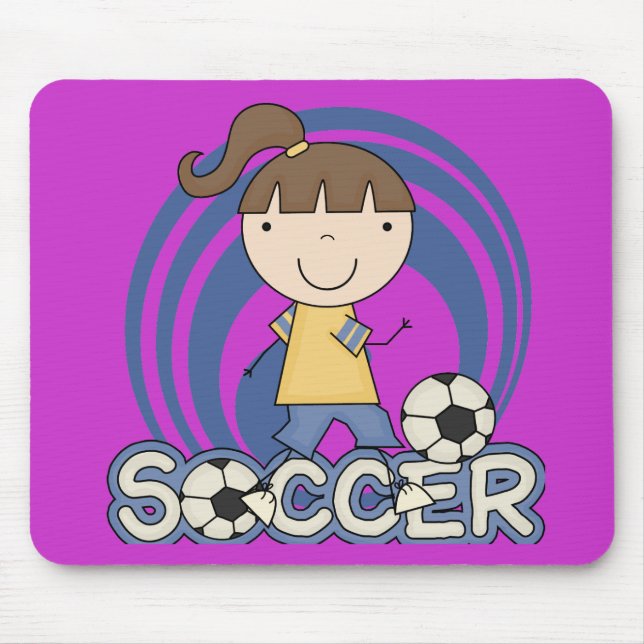 Sport-Mädchen - Fußball-T - Shirts und Geschenke Mousepad (Vorne)