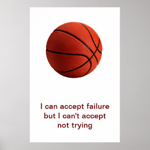 Sport Motivierend Zitat Basketball-Poster Poster