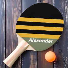 Sport Olive Nightlight Streifen mit Namen Tischtennis Schläger