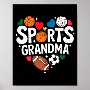 Sport-Oma Athletische Enkelkinder Großmutter  Poster