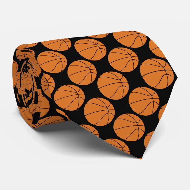 Sport Orange Basketball Muster Neuheit Krawatte (Gerollt)