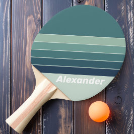 Sport Ozean Green Nostalgie Streifen mit Namen Tischtennis Schläger