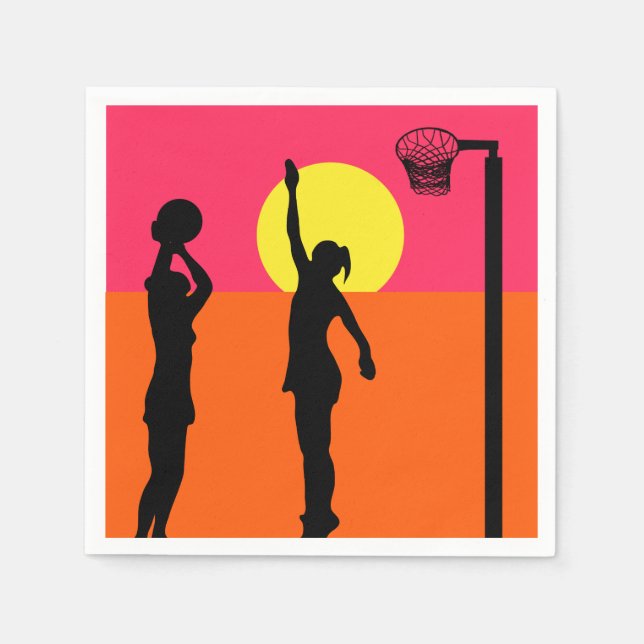 Sport Party Idea Netball Themed Serviette (Vorderseite)