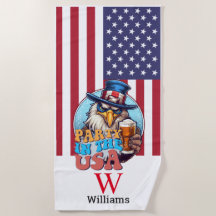 SPORT Party in USA Monogram Beach Towel