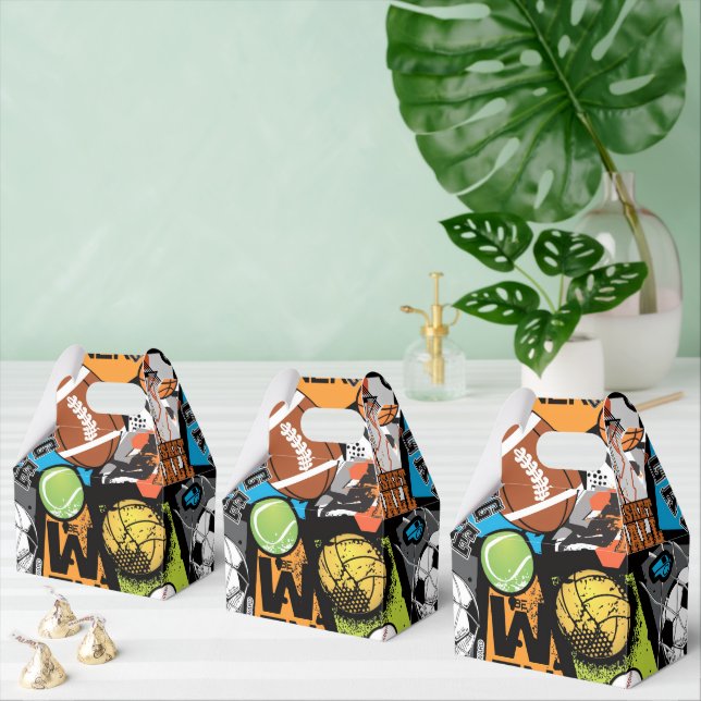 Sport Pattern With Balls Geschenkschachtel (Zahlreiche)