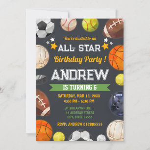Sport Personnel All-Star Invitation fête d'anniver