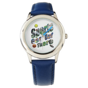 Sport raus dort Bild Logo, Kinderleder Armbanduhr