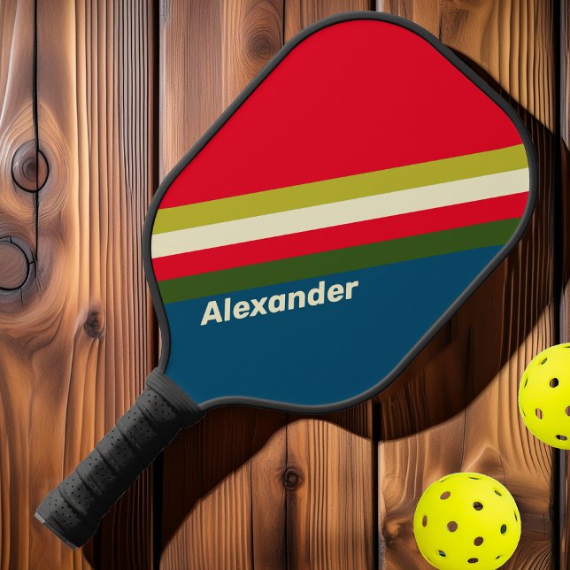 Sport Retro Rugby Strichen mit Namen Pickleball Schläger (Von Creator hochgeladen)