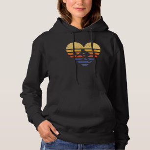 Sport Retro Sonnenuntergang Herz Beachvolleyball Hoodie