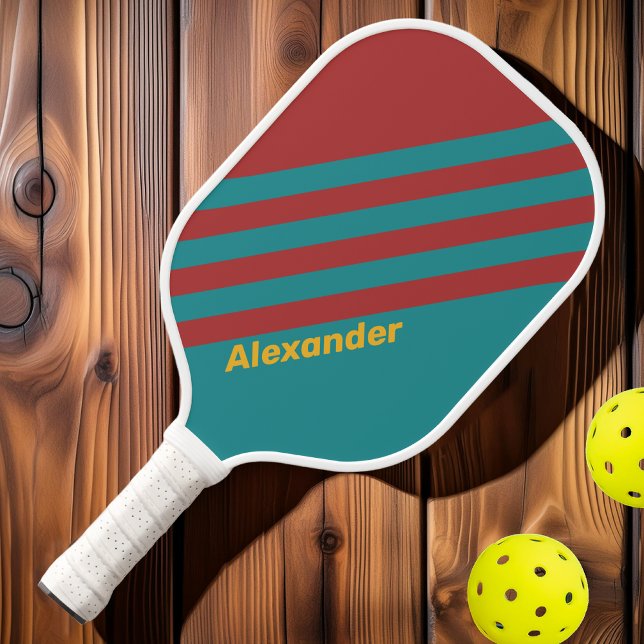 Sport Ruby Reef Streifen mit Namen Pickleball Schläger (Von Creator hochgeladen)