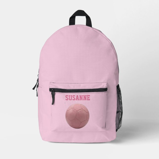 Sport Rucksäcke Fußball-Mädchen rosa personalisier (Vorderseite)