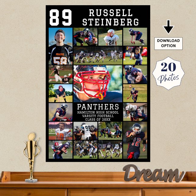 Sport Senior Night Abschluss 20 FotoCollage Poster (Von Creator hochgeladen)