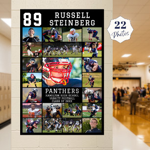 Sport Senior Night Abschluss 22 Foto Collage Poster