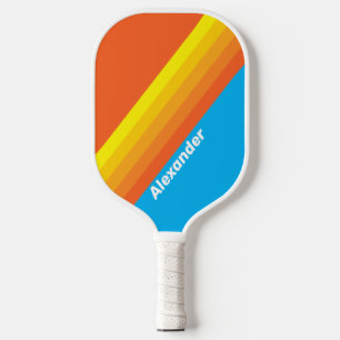 Sport-Sonnenstrahlen-Meeres-Streifen mit Namen Pickleball Schläger