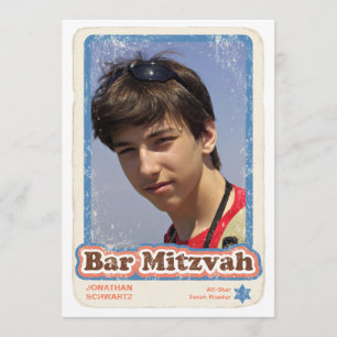 Sport-Stern-Bar Mitzvah Einladungs-Blau Einladung