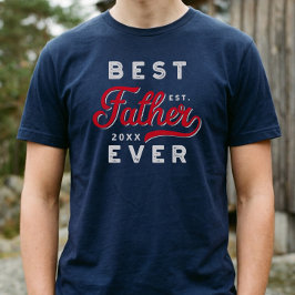 Sport Style Red & Navy Emblem Bester Vater je T-Shirt