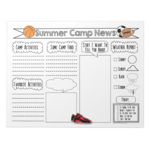 Sport Summer Camp News Notizblock