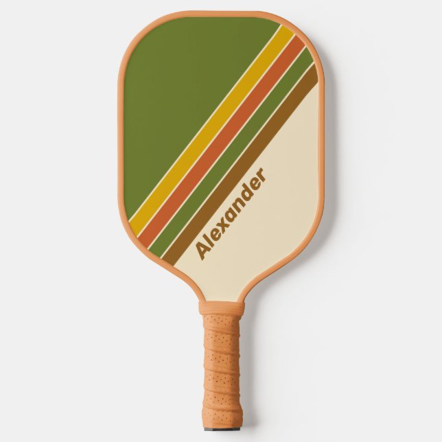 Sport Sunrise Clover Striped with Name Pickleball Schläger (Vorderseite)