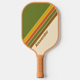 Sport Sunrise Kleeblatt gestreift mit Namen Pickleball Schläger